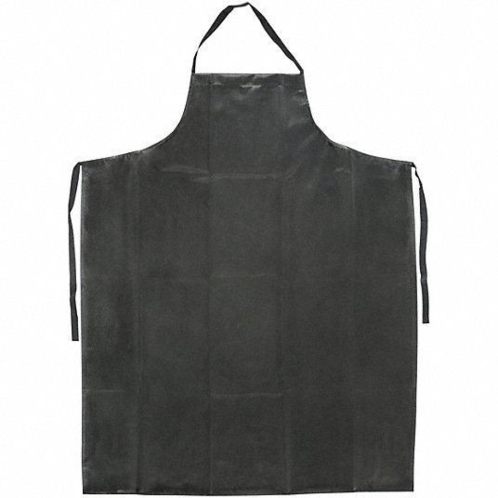 Condor Rubber Chemical Hazard Protection Bib Apron 16Mil Knee Length Black 45x35